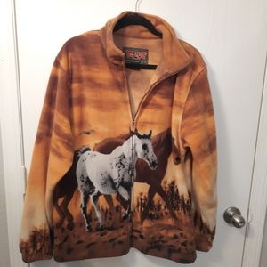 Western Brown Horse Zip-up Jacket